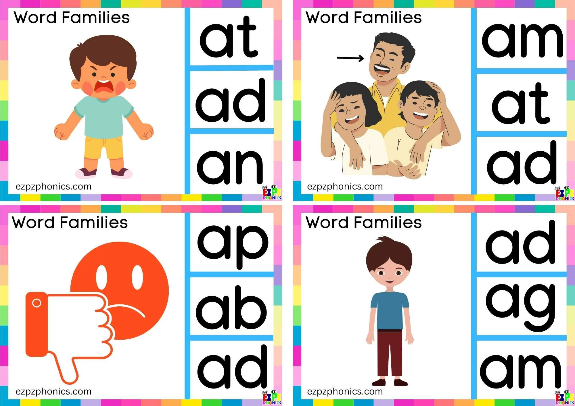 Word Family ad Look at the Image and Clip the Correct Letters Group 2